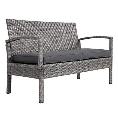 Polyrattan Tuinzitgroep 4-delig. Grijs/Antraciet