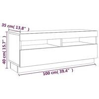 Tv-meubel met LED-verlichting 100x35x40 cm gerookt eikenkleurig - thumbnail