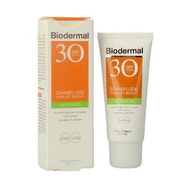 Biodermal Zonnefluïde Gezicht - Matterend SPF30