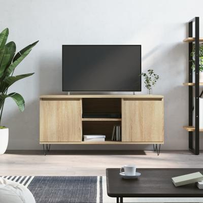 Tv-meubel 104x35x50 cm bewerkt hout sonoma eikenkleurig Tv-meubel 104x35x50 cm bewerkt hout sonoma eikenkleurig