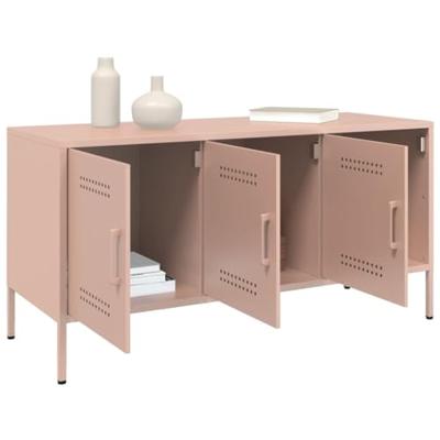Tv-meubel 100,5x39x50,5 cm staal roze Tv-meubel 100,5x39x50,5 cm staal roze