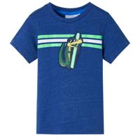 Kindershirt 104 gemleerd donkerblauw - thumbnail