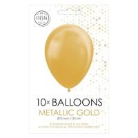 Globos Ballonnen metallic goud 30cm, 10st. - thumbnail