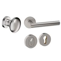 Hardbrass Voordeurset Attival 3-delig rond SKG3 met kerntrekbeveiliging - RVS - thumbnail