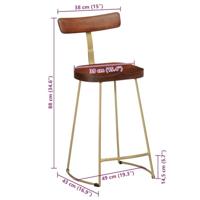 Barkrukken 2 st 49x43x88 cm massief mangohout - thumbnail