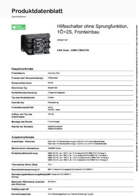 Schneider Electric XENG1191 XENG1191 Hulpschakelaar 1x NC, 2x NO 1 stuk(s)
