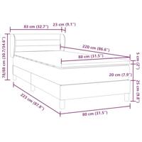 Boxspring met matras fluweel lichtgrijs 80x220 cm - thumbnail