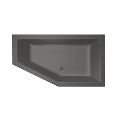 Ligbad Xenz Society compact | Rechts | 160x90 cm | Incl.Badafvoer | Met overloop | Acryl | Antraciet mat