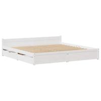 Bedframe zonder matras massief grenenhout wit 160x200 cm - thumbnail