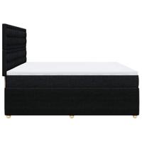 Boxspring met matras stof zwart 200x200 cm - thumbnail