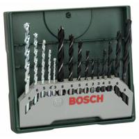 Bosch Accessories Mini-X-Line Mixed set, 15-delig, 5 steen-, 5 metaal-, 5 houtboren - thumbnail