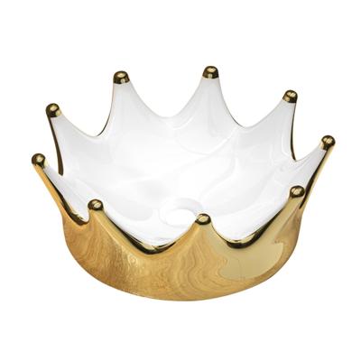 Waskom Best Design Crown 40 cm Rond Glans Goud Wit Waskom Best Design Crown 40 cm Rond Glans Goud Wit