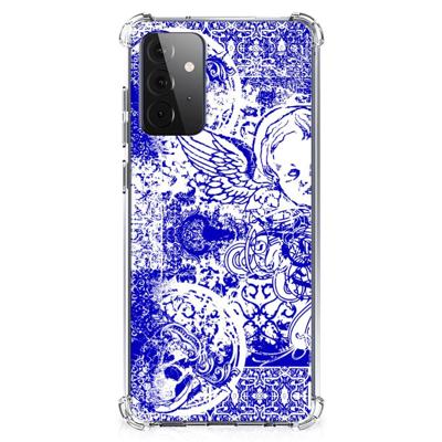 Extreme Case Samsung Galaxy A72 4G/5G Angel Skull Blauw Extreme Case Samsung Galaxy A72 4G/5G Angel Skull Blauw