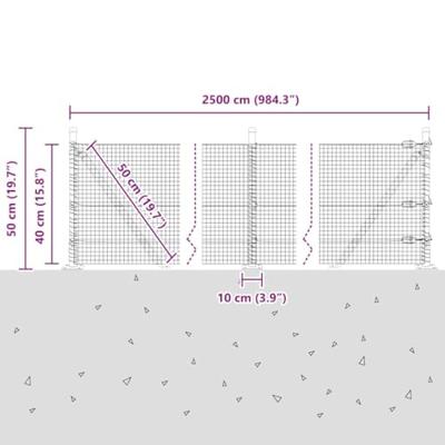 VidaXL Afrasteringspaal grijs 25 x 0,4 m (19 x 19 mm gaas) VidaXL Afrasteringspaal grijs 25 x 0,4 m (19 x 19 mm gaas)