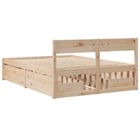 Bedframe zonder matras massief grenenhout 135x190 cm - thumbnail