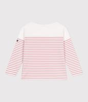 Marinière kind in katoen PETIT BATEAU rozen - thumbnail