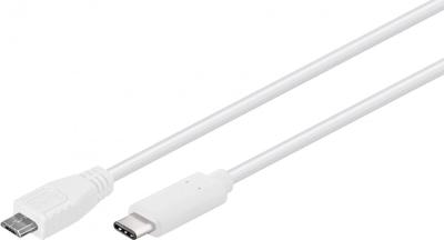 Goobay 67197 kabel USB 2.0 micro-stekker (type B) naar USB-C stekker 1m wit