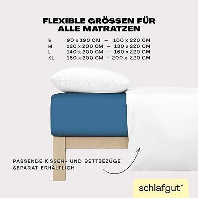 Schlafgut Schlafgut EASY Jersey Elasthan Hoeslaken M - 120x200 - 130x220 615 Blue Mid - thumbnail
