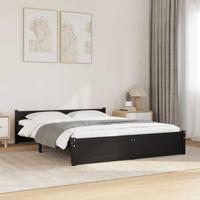 Bedframe massief hout zwart 140x190 cm - thumbnail