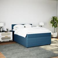 Boxspring met matras fluweel blauw 140x200 cm - thumbnail