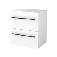 Badmeubelset BWS Salt 60x46cm Met Grepen 2 Lades Met Afdekplaat Ice White - thumbnail