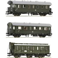Roco 6200131 H0 3-delige set 2: Bijbaantrein van de DR 2x personenrijtuig 2e klasse genus BIP/coupérijtuig 2e klasse genus B3. - thumbnail