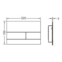 Bedieningsplaat Toilet TECE Square II RVS Mat Zwart TECE - thumbnail