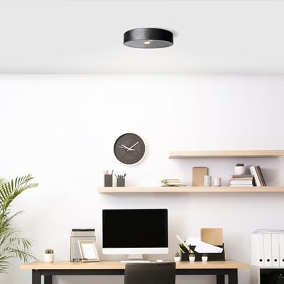 Brilliant Zwarte plafondlampSandros Ø 31cm met glas - 99736/93