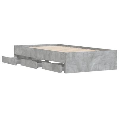 Bedframe met lades bewerkt hout betongrijs 180x200 cm
