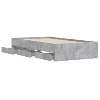 Bedframe met lades bewerkt hout betongrijs 90x190 cm - thumbnail