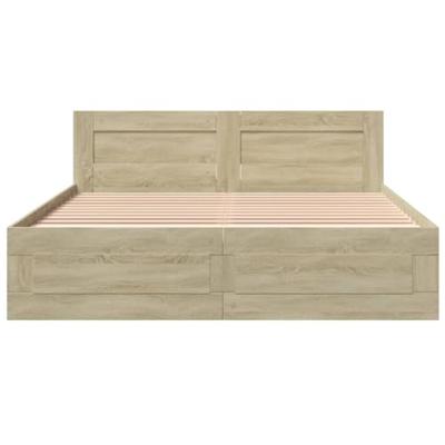Bedframe met hoofdeinde bewerkt hout sonoma eiken 150x200 cm