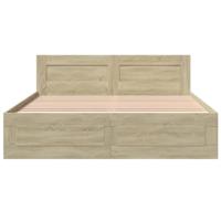 Bedframe met hoofdeinde bewerkt hout sonoma eiken 150x200 cm - thumbnail