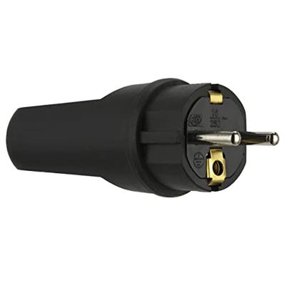 REV 0512090555 Stekker met randaarde Rubber 250 V Zwart IP44