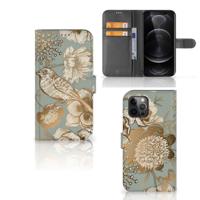 Hoesje voor Apple iPhone 12 Pro Max Vintage Bird Flowers - thumbnail