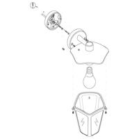 Eglo Zwarte muurlamp Monreale Down 98121 - thumbnail