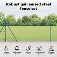 VidaXL Afrasteringspaal groen 25 x 0,8 m (13 mm gaas) staal en pvc - thumbnail