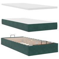 Ottoman bed met matras 120x200cm fluweel donkergroen - thumbnail