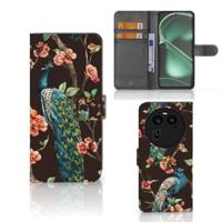 OPPO Find X6 | Telefoonhoesje | Met pasjeshouder | Pauw met Bloemen - thumbnail