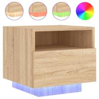 Nachtkastjes met LED-verlichting 2 st 40x39x37 cm sonoma eiken - thumbnail