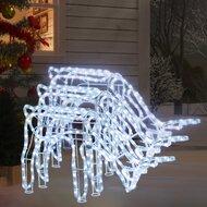 VidaXL Kerstfiguur rendier 3 st 73x31x45 cm koudwit - thumbnail