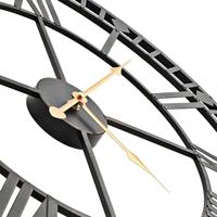 Wandklok vintage-stijl met quartz-mechanisme XXL 60 cm metaal - thumbnail