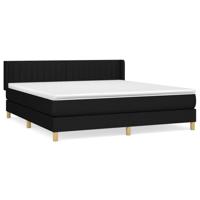 Boxspring met matras stof zwart 180x200 cm - thumbnail