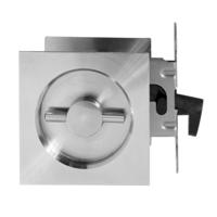 Hardbrass Schuifdeurslot met haak vierkant - RVS - thumbnail