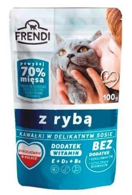 FRENDI Stukjes in saus met vis - nat kattenvoer - 100 g