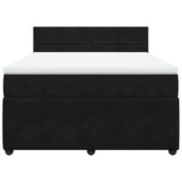 Boxspring met matras fluweel zwart 140x200 cm - thumbnail