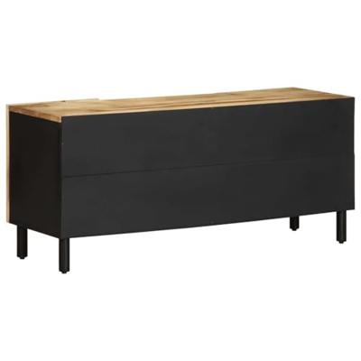 Tv-meubel 105x33,5x46 cm massief ruw mangohout zwart