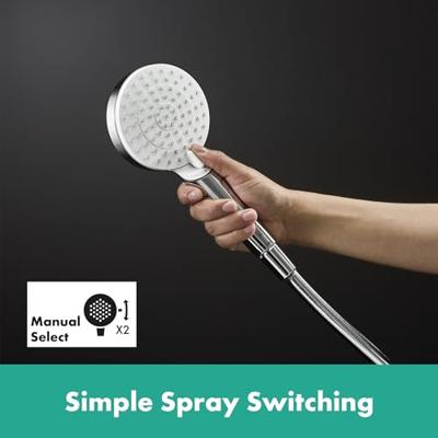 Hansgrohe Ecostat 1001cl thermostaat met stang 90cmm crometta vario handdouche wit chroom 27813400
