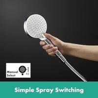 Hansgrohe Crometta opbouw douchesysteem Vario met 1001 CL thermostaat en glijstang 90 cm wit/chroom 27813400 - thumbnail