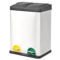 VidaXL Pedaalemmer voor recycling 36 l roestvrij staal - thumbnail