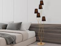 Staande lamp BONOBO 5 lampen zwart/goud - thumbnail